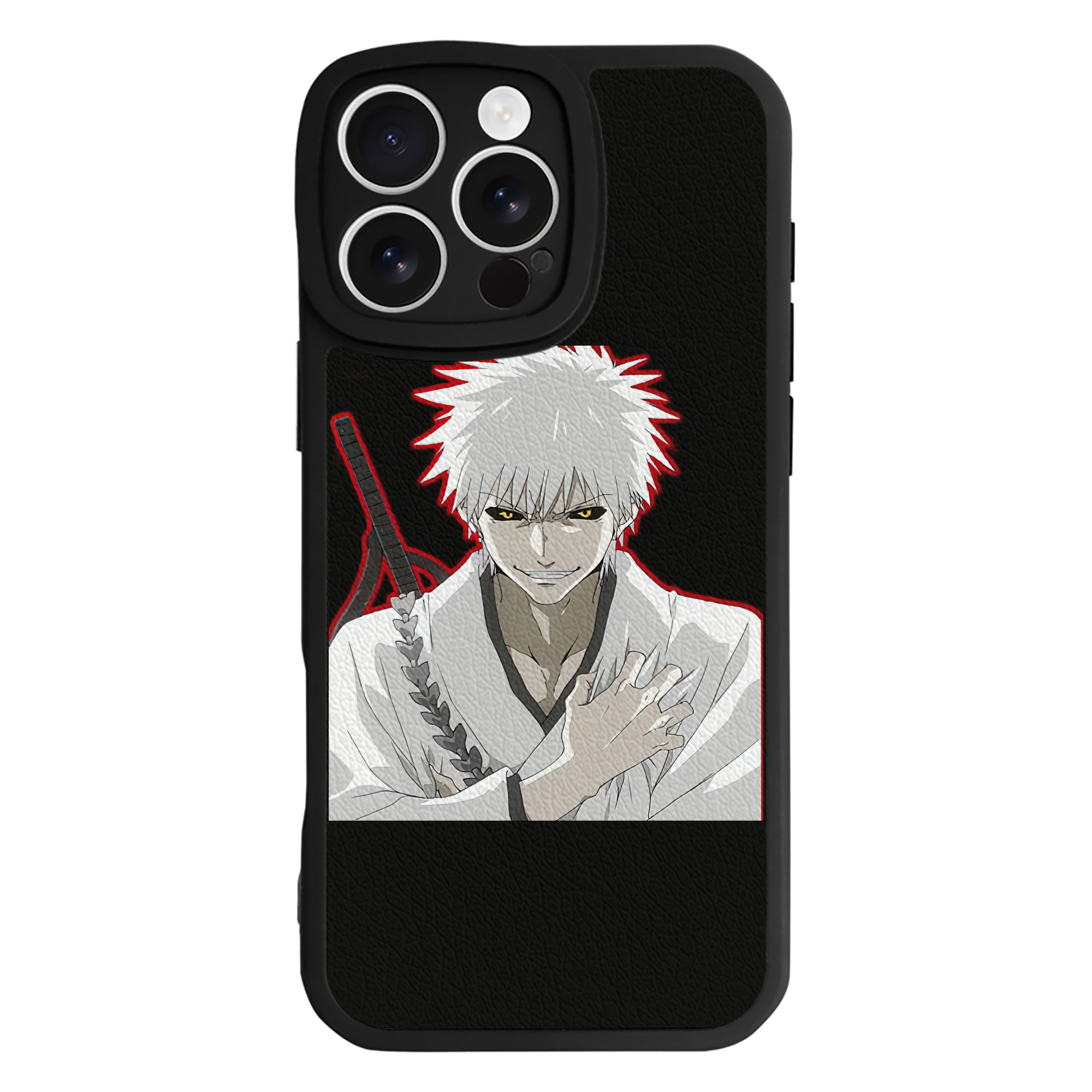 ブリーチ 黒崎一護（くろさき いちご）BLEACH Kurosaki Ichigo 【iPhone 16シリーズ対応】シリコンスマホケース（レザー調） 材質：シリコン